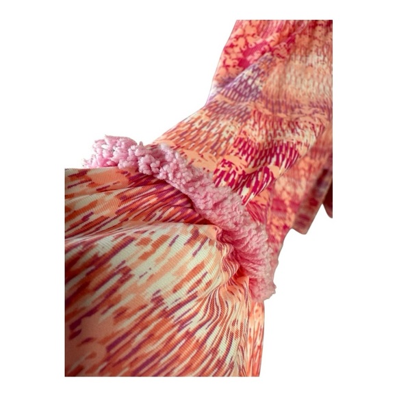 Cabana Life Sleeveless Pink Lavender UPF Tie Tassel Print Swim Cover Up Dress - Picture 9 of 16